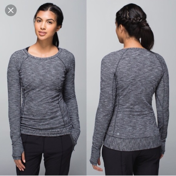 lululemon athletica Tops - Lululemon Race Your Pace LS coco pique size 4